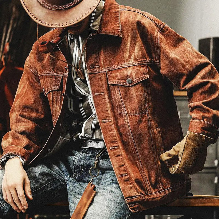 Retro herrejakke i westernstil
