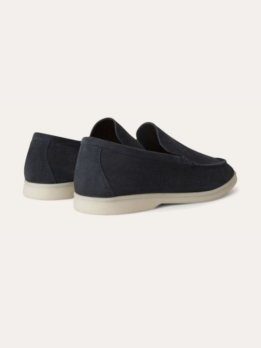 Raffinerede Marineblå loafers i ruskind