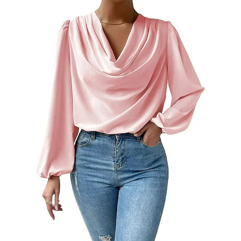 Satinbluse med et strejf af elegance til kvinder