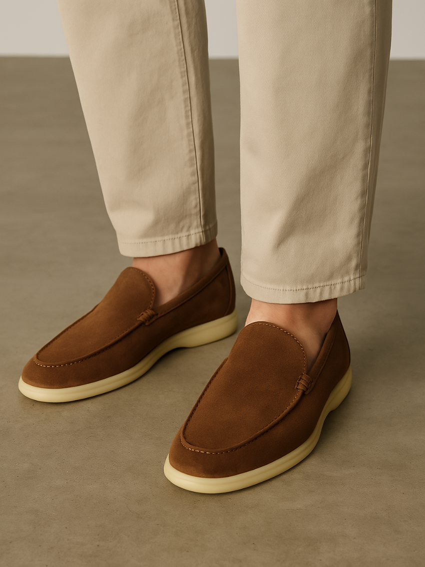 Raffinerede Lysebrun loafers i ruskind