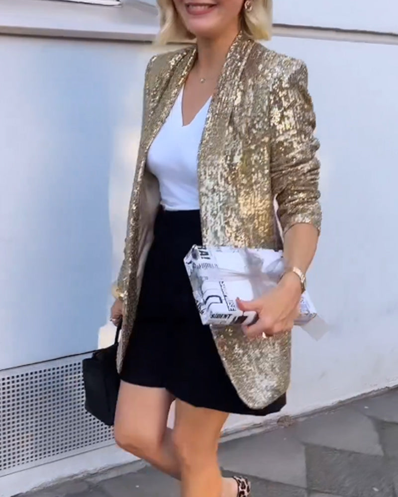 Jakke med guldglitter til kvinder