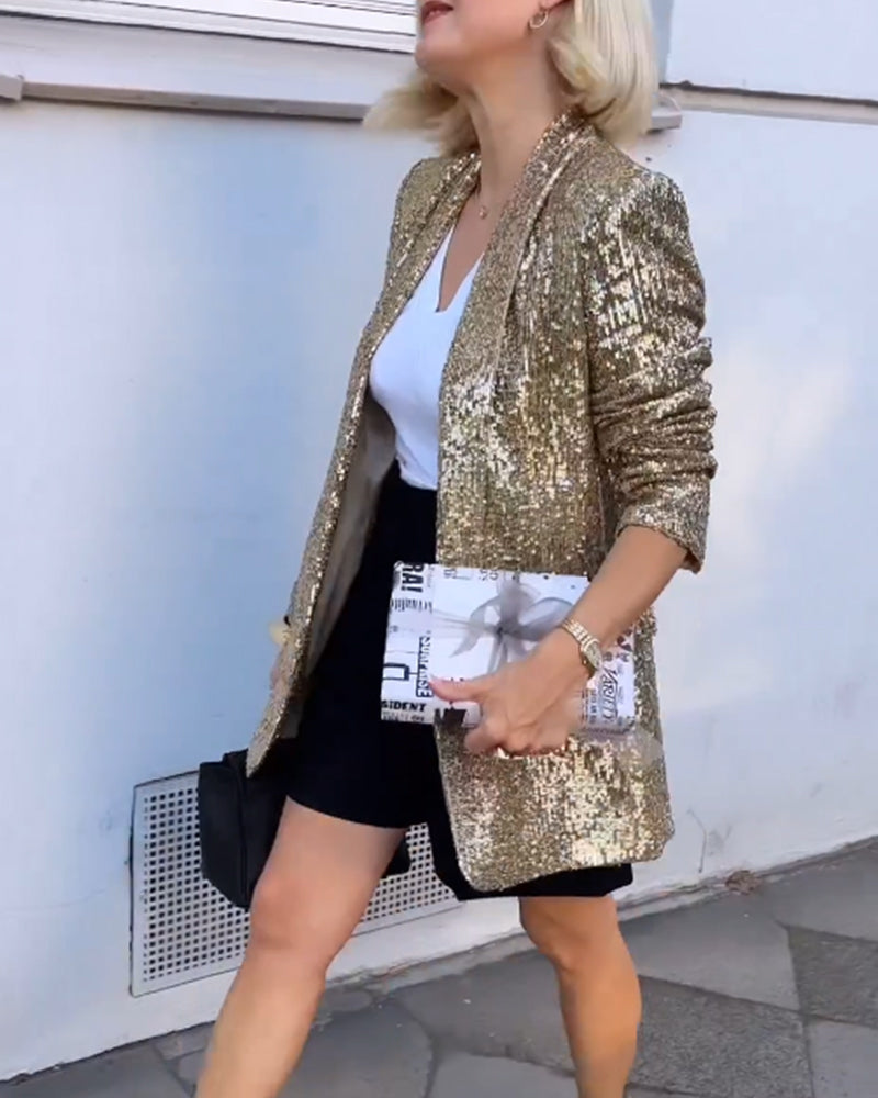 Jakke med guldglitter til kvinder