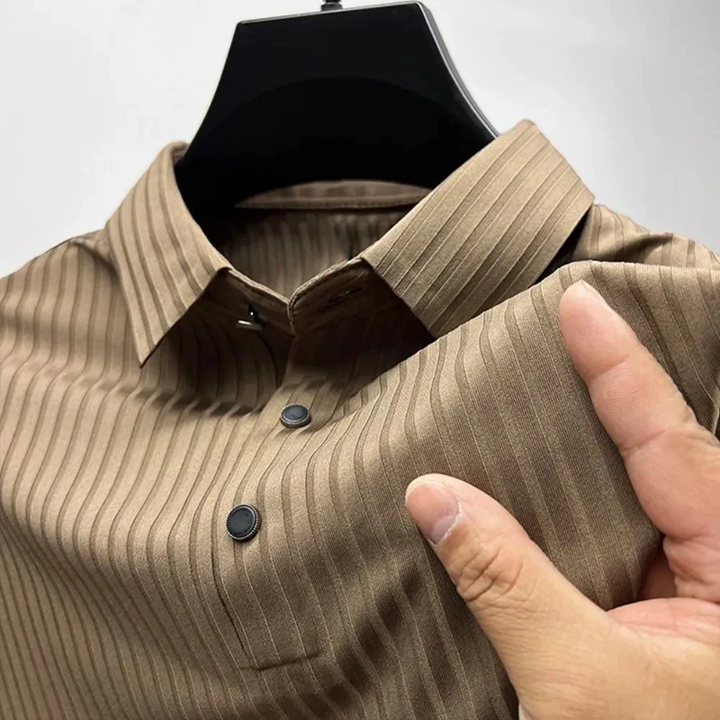 Luksus poloshirt i issilke til mænd