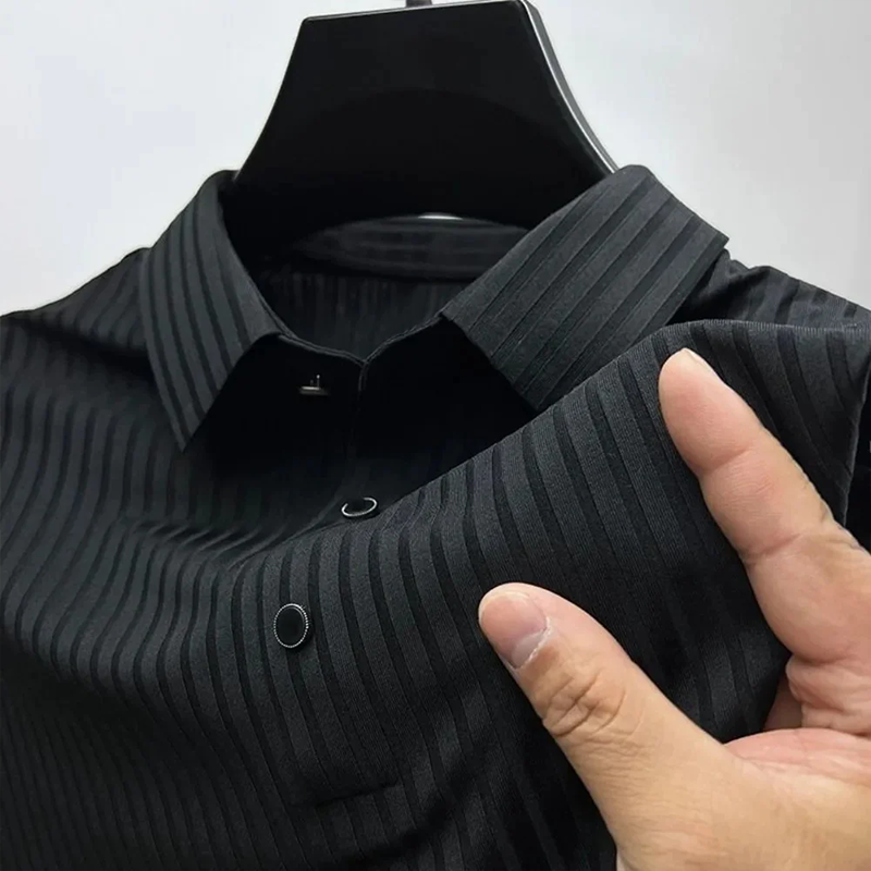 Luksus poloshirt i issilke til mænd