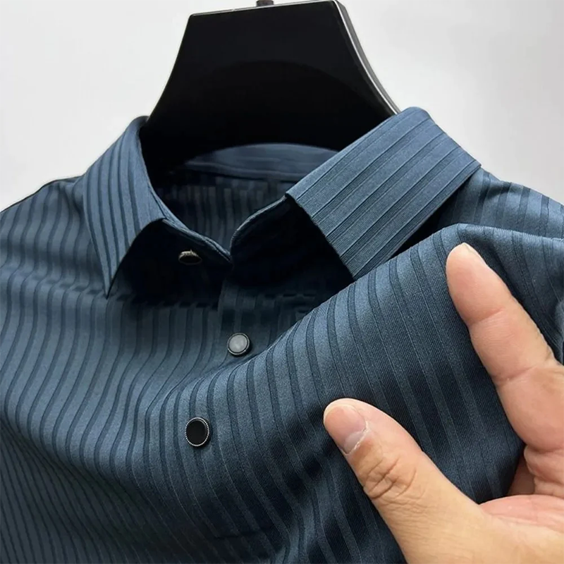 Luksus poloshirt i issilke til mænd