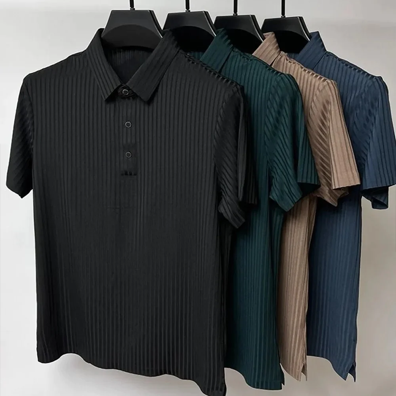 Luksus poloshirt i issilke til mænd