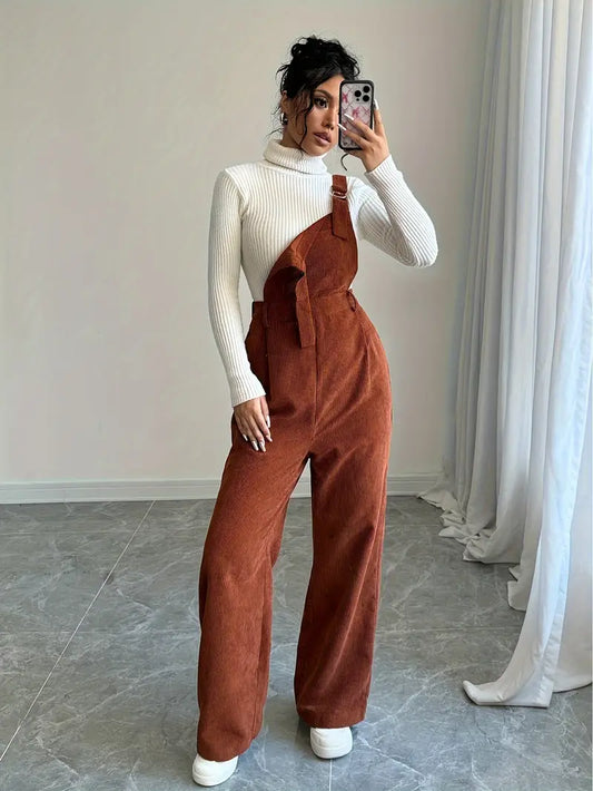 Stilfuld jumpsuit i fløjlsbukser til kvinder