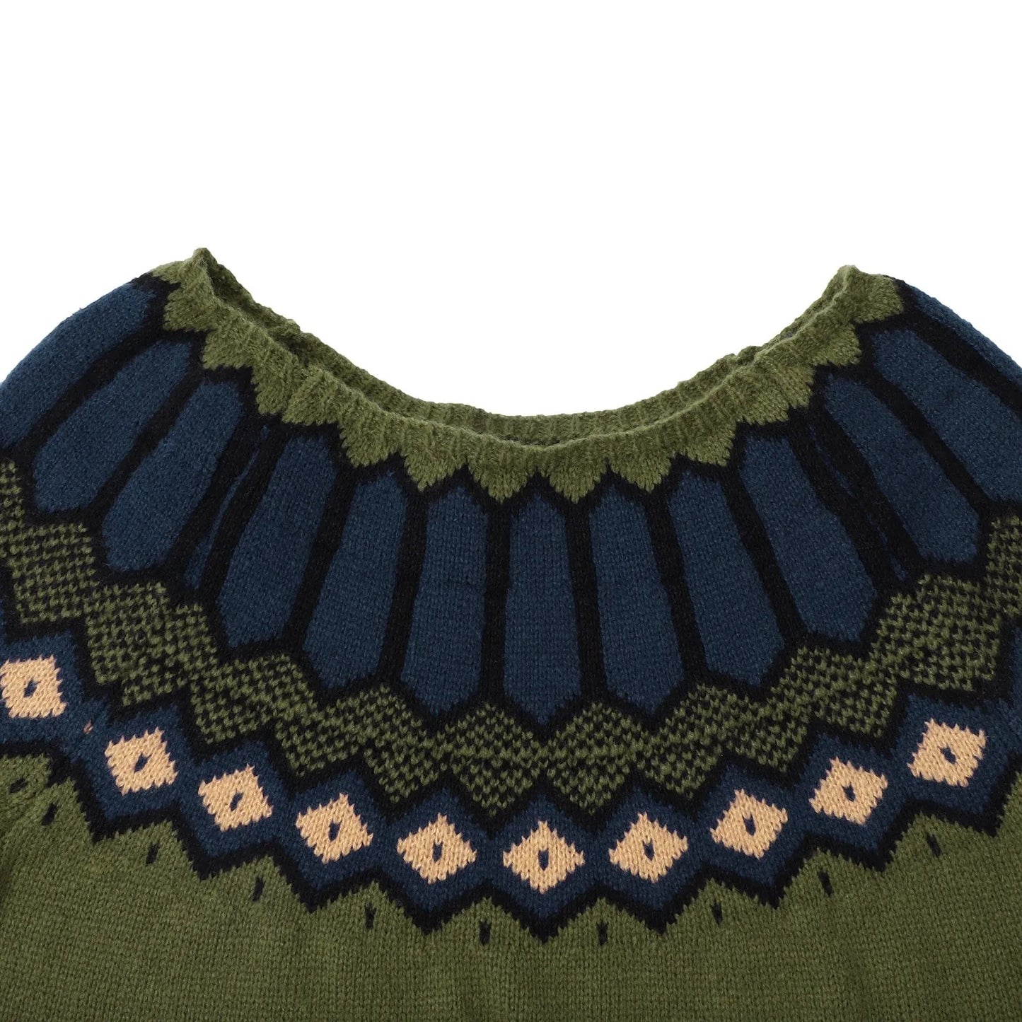 Hyggelig grøn trøje med nordisk mønster