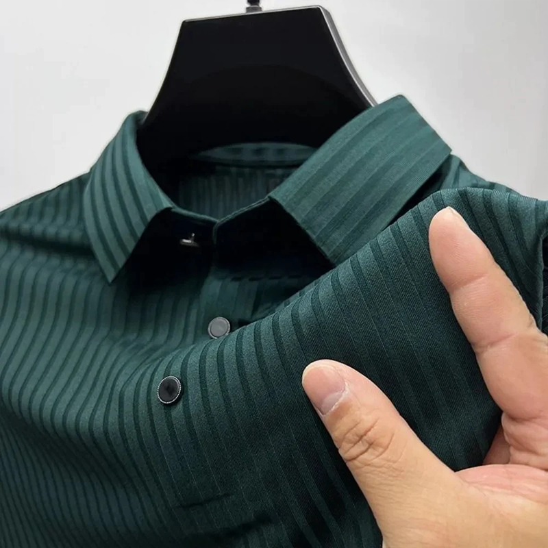 Luksus poloshirt i issilke til mænd