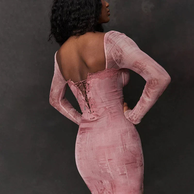 Æstetisk pink bodycon-kjole