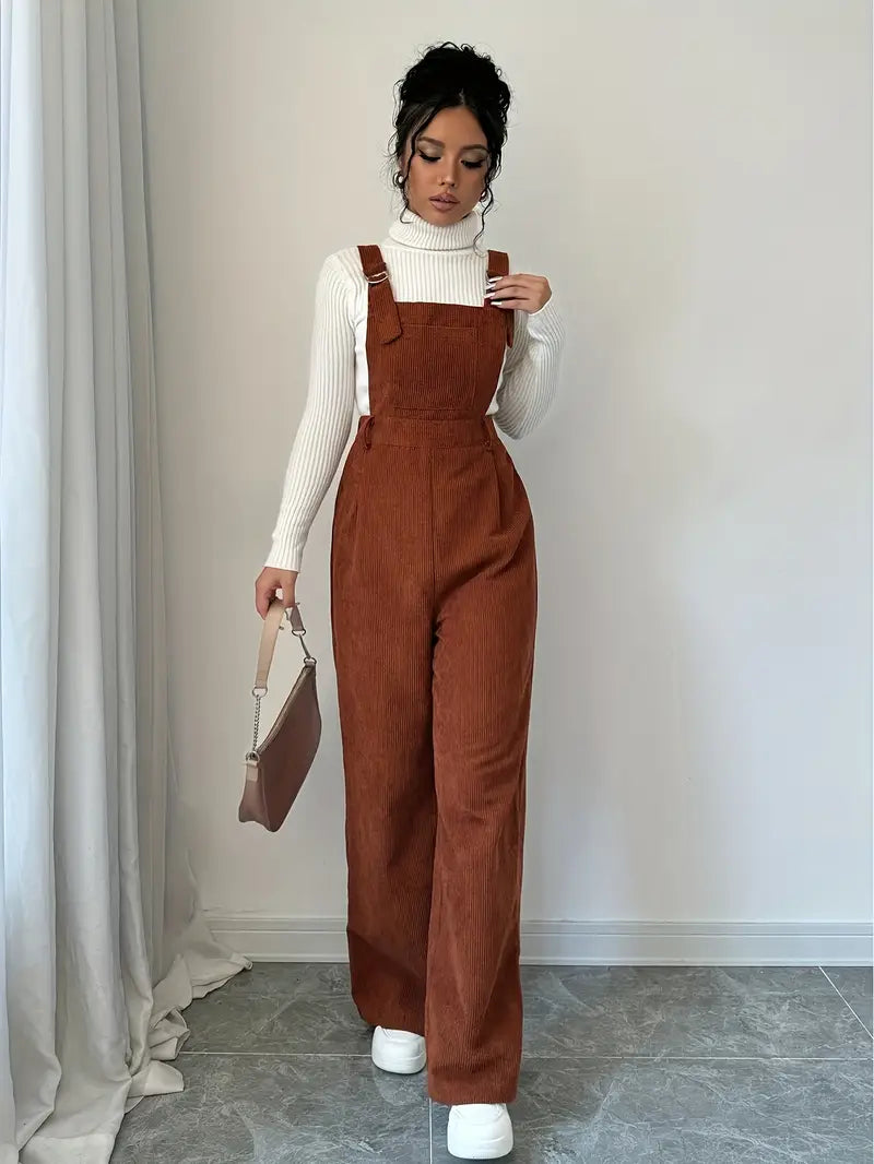 Stilfuld jumpsuit i fløjlsbukser til kvinder