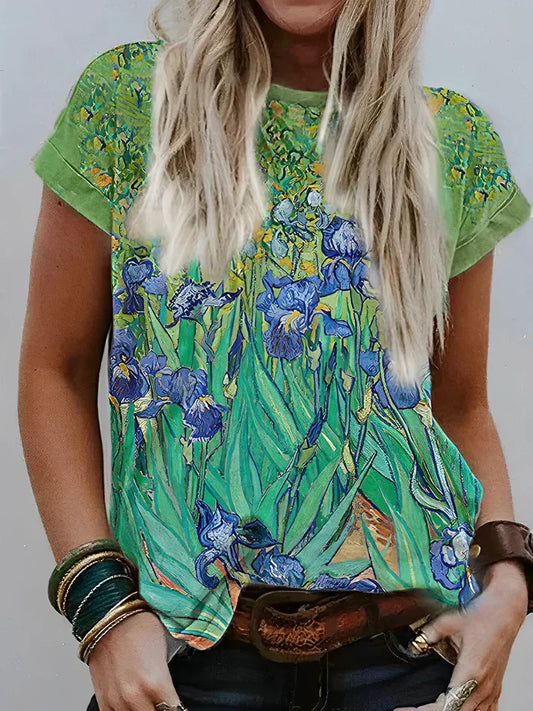Oliemaleri Blomsterbluse