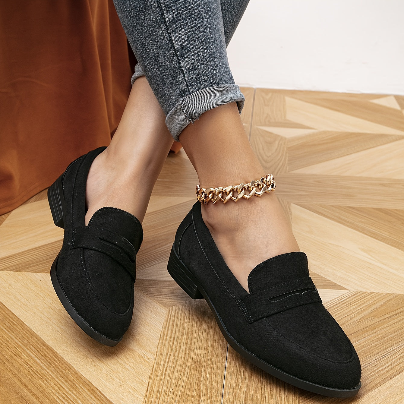 Slip-on-loafers i ruskind til kvinder