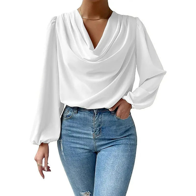 Satinbluse med et strejf af elegance til kvinder