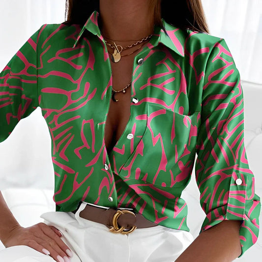 Elegant grøn bluse til kvinder