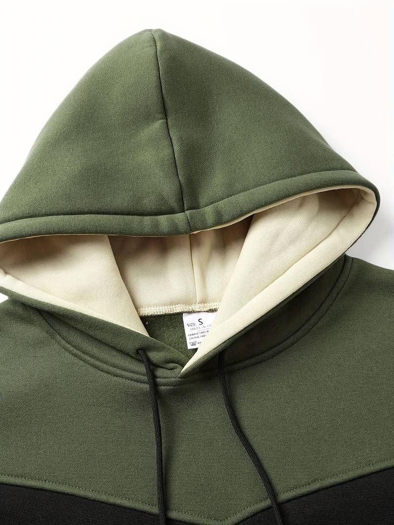 Trendy hættetrøje med farveblok til mænd
