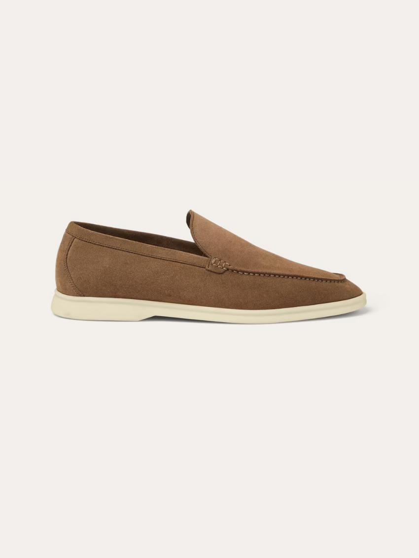 Raffinerede Lysebrun loafers i ruskind