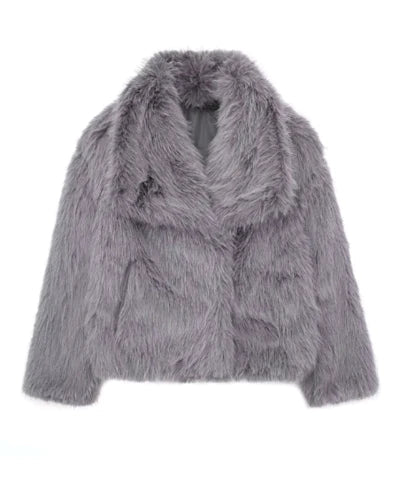 Fashion Faux Fur Turn Down Frakke
