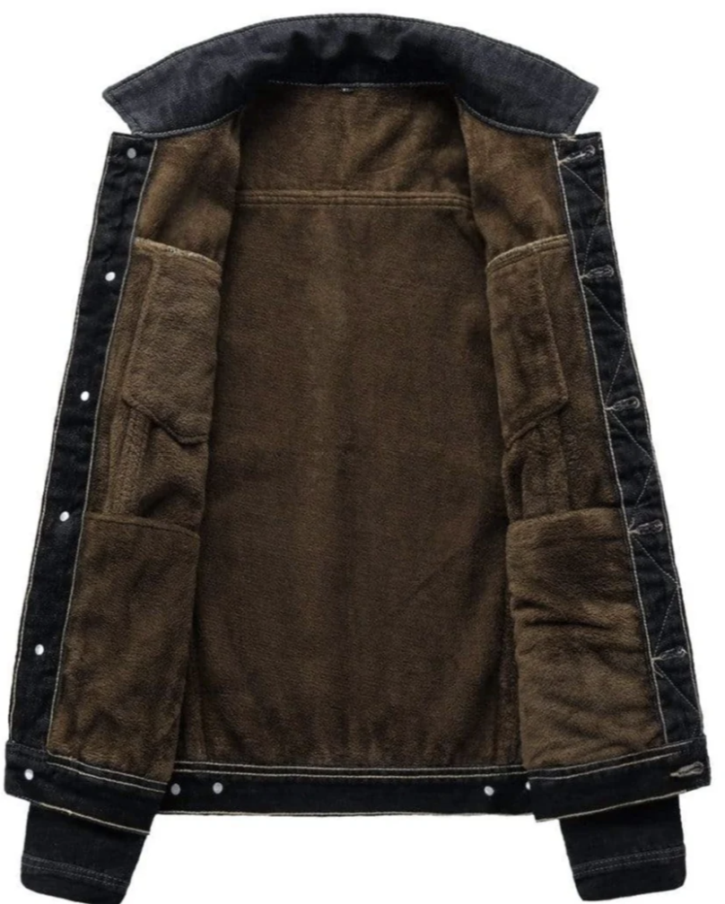 Sherpa-foret denimjakke til mænd