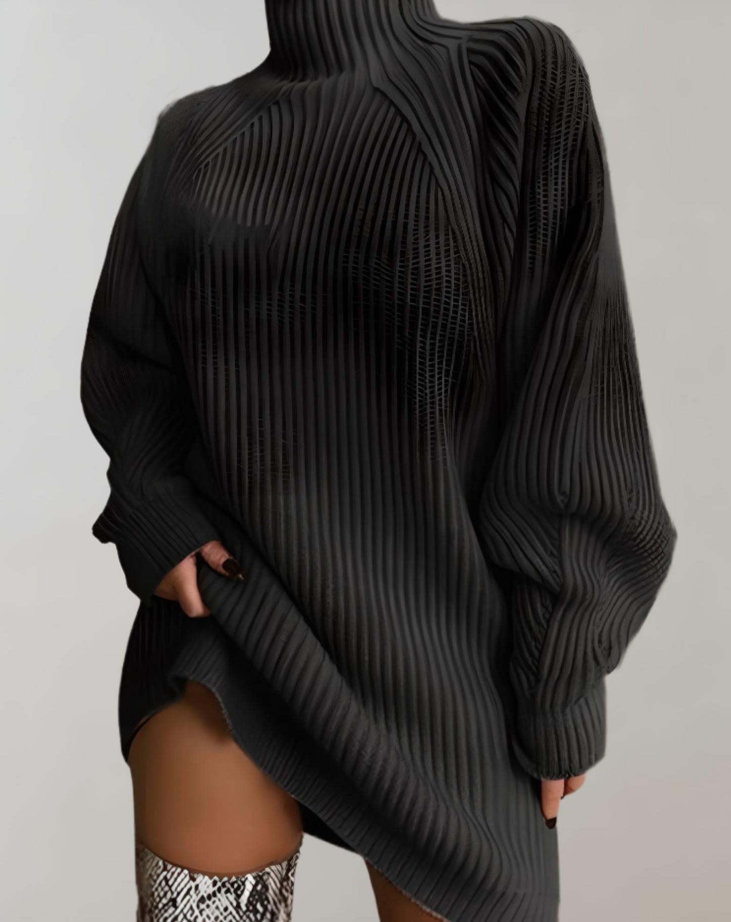 Kjole med tyk sweater