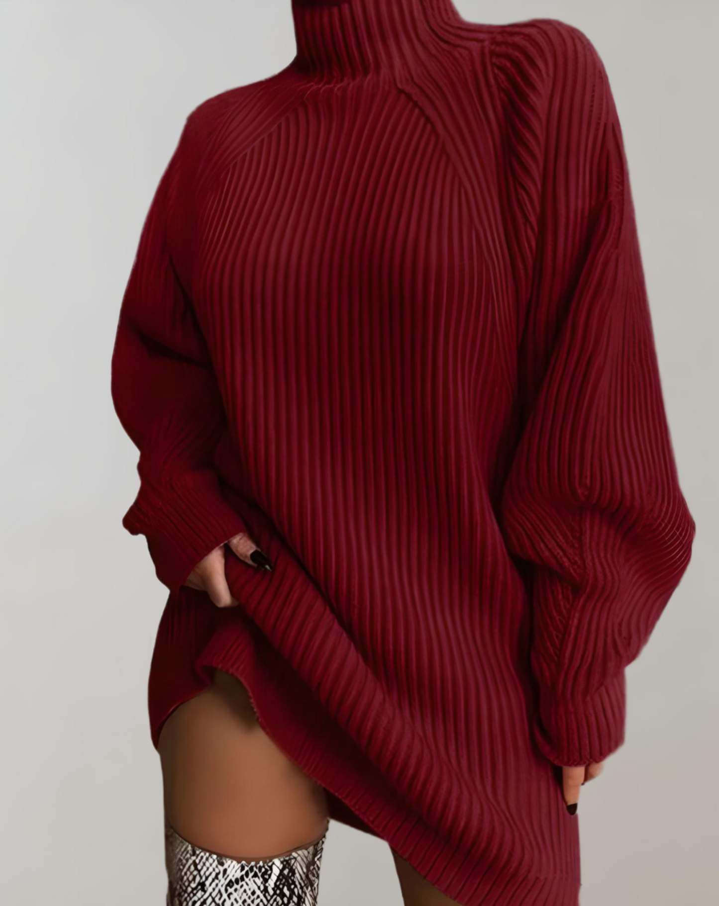 Kjole med tyk sweater