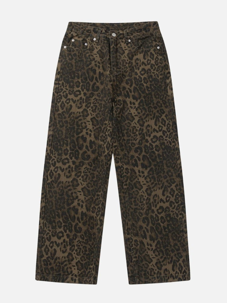 Jeans med leopardmønster til kvinder