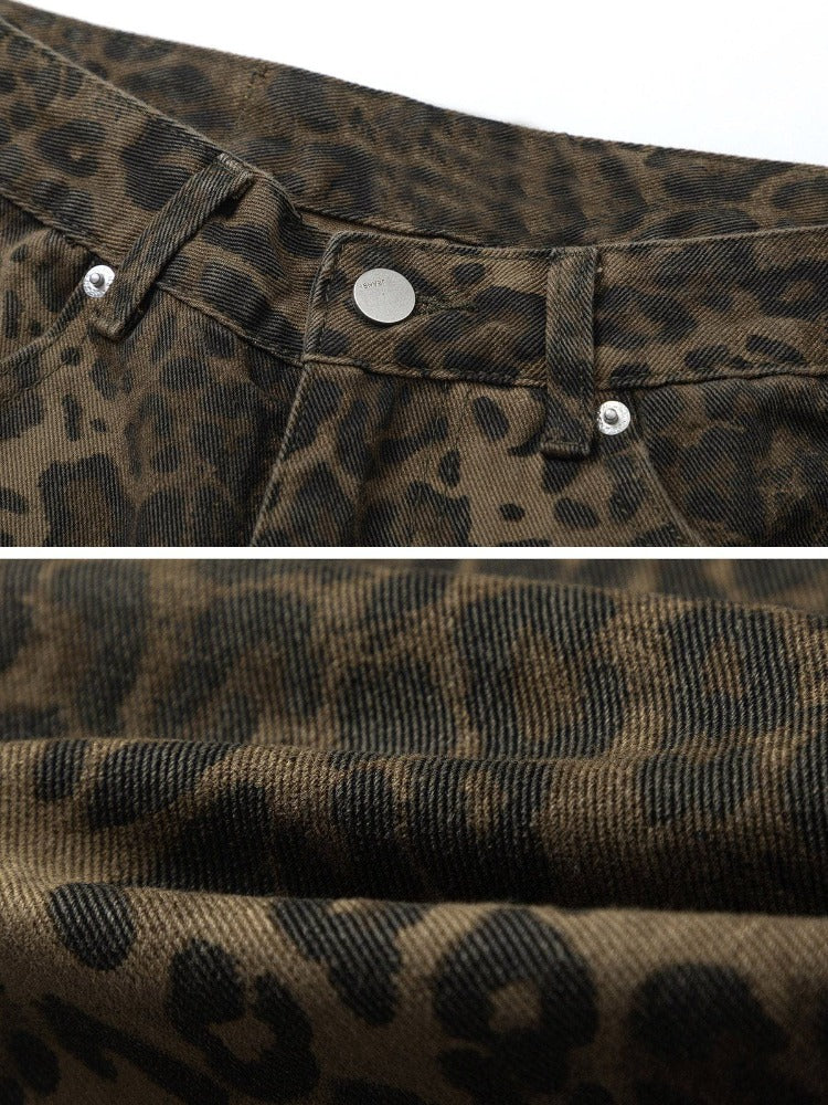 Jeans med leopardmønster til kvinder
