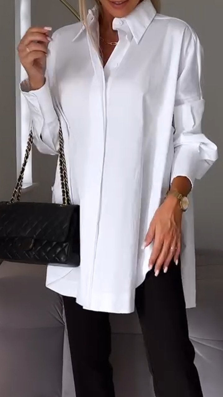 Chic overdimensioneret chiffonbluse til kvinder