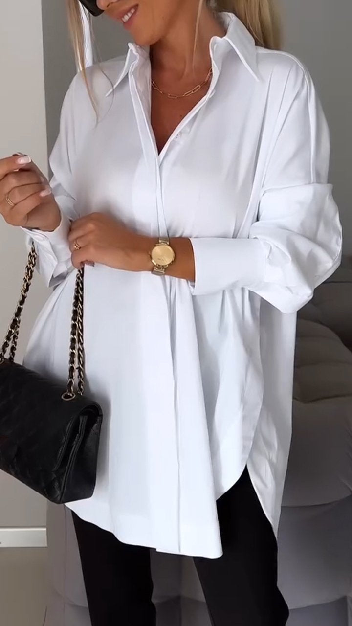 Chic overdimensioneret chiffonbluse til kvinder