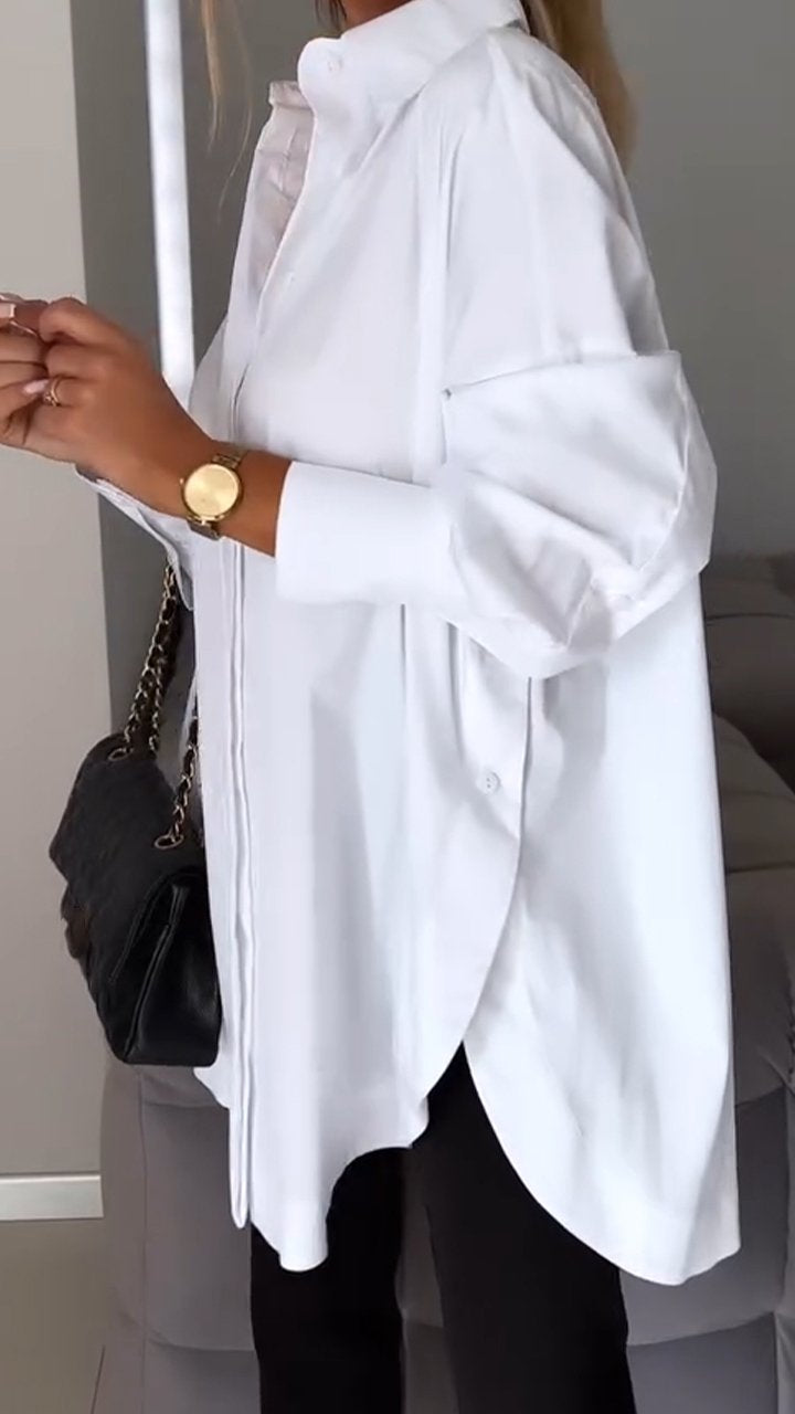 Chic overdimensioneret chiffonbluse til kvinder