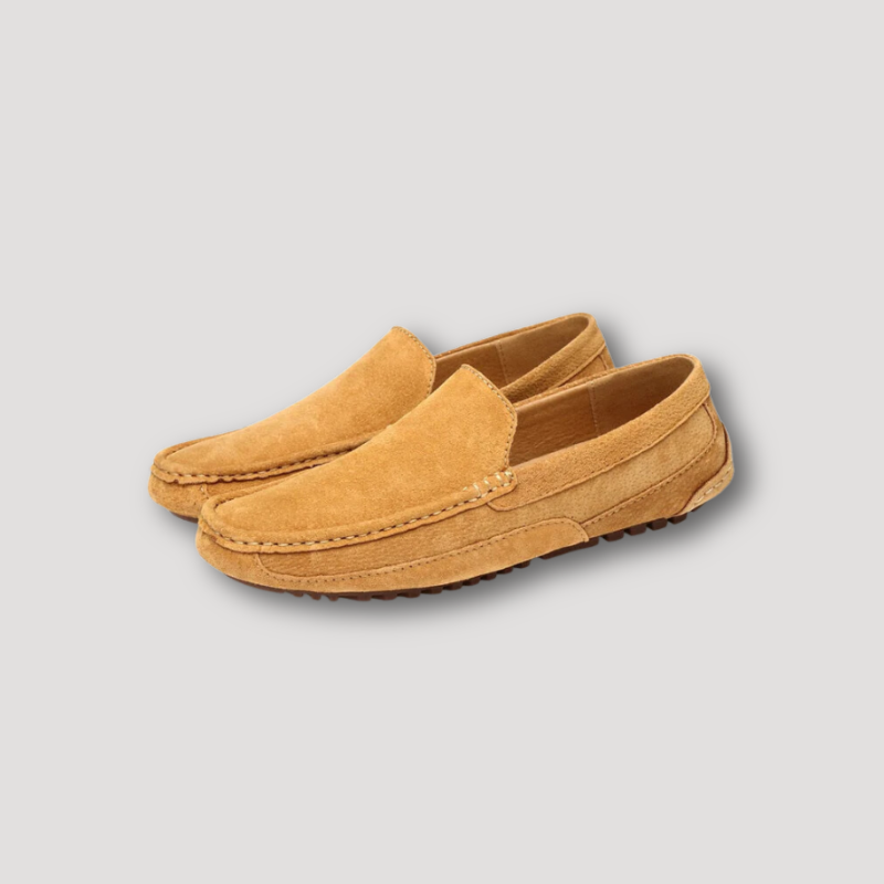 Afslappede, elegante loafer-sko i ruskind til mænd