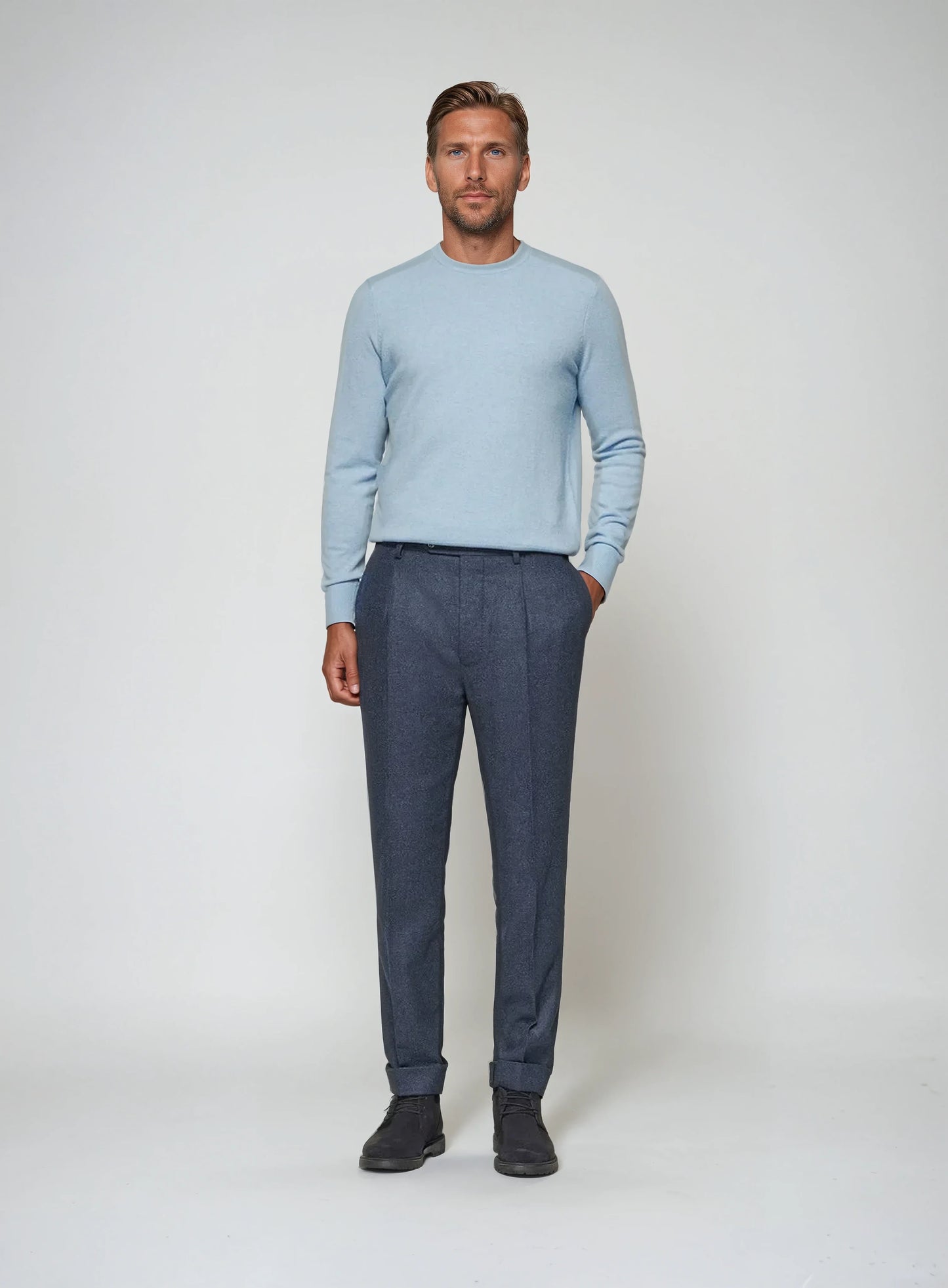 Premium Lyseblå sweater til mænd