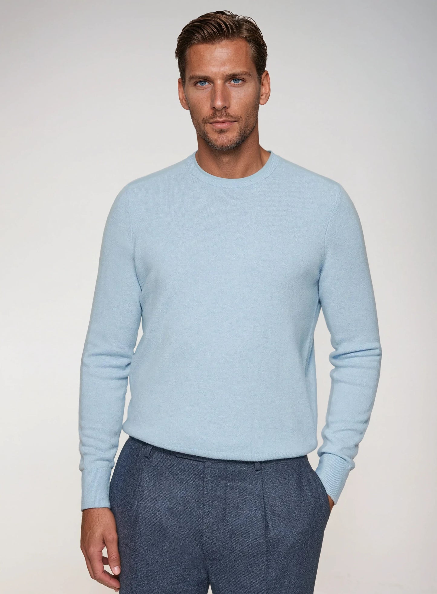 Premium Lyseblå sweater til mænd