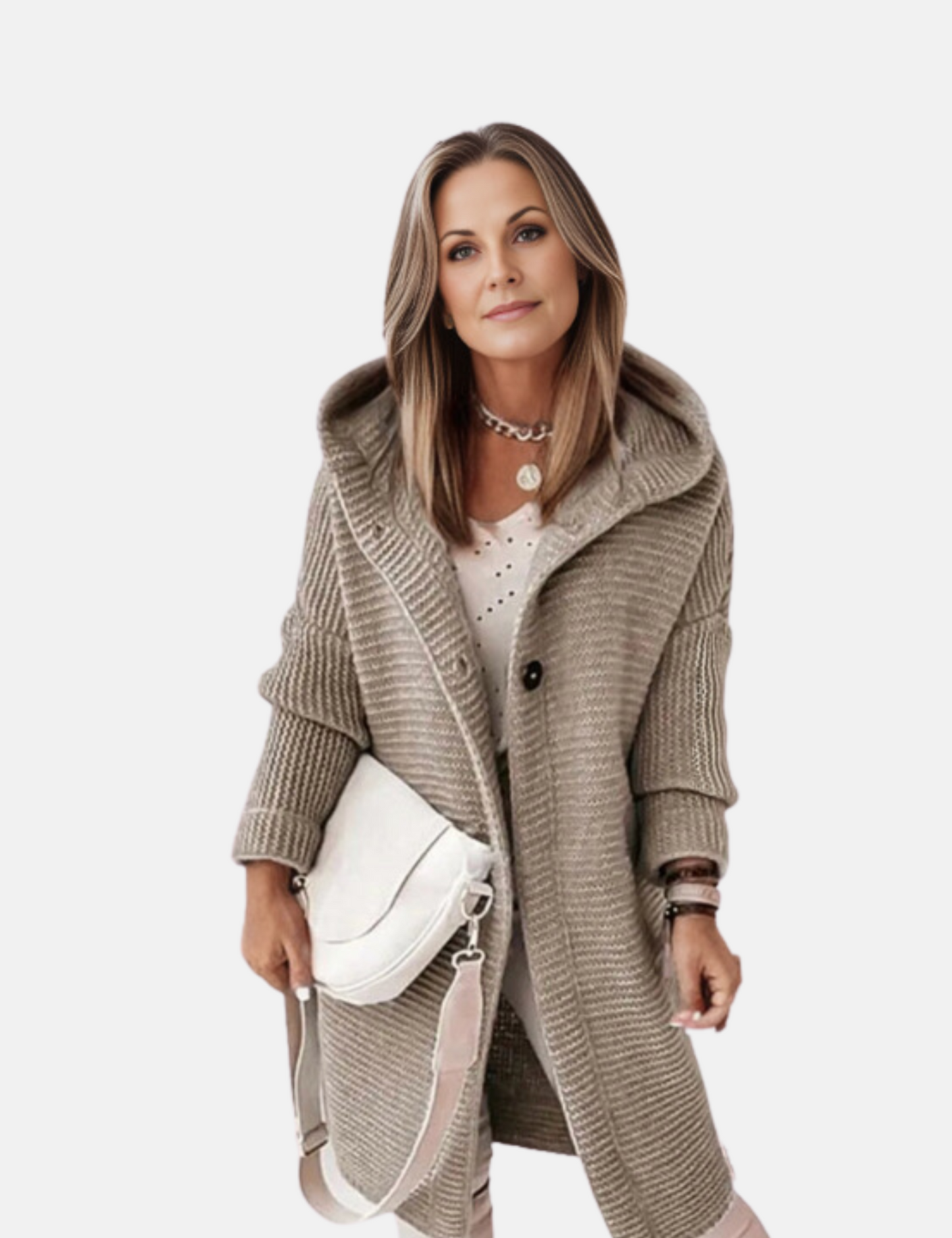 Cardigan med hætte til kvinder