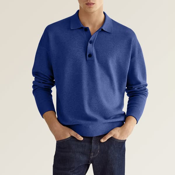 Langærmet poloshirt til mænd