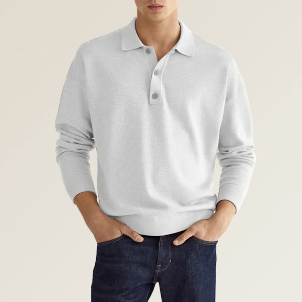 Langærmet poloshirt til mænd