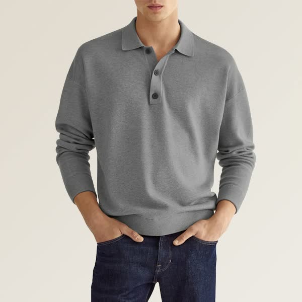 Langærmet poloshirt til mænd