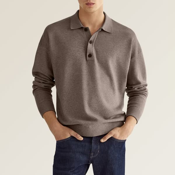 Langærmet poloshirt til mænd