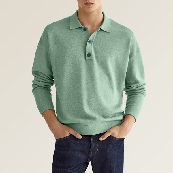 Langærmet poloshirt til mænd