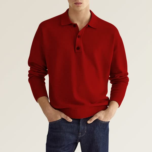 Langærmet poloshirt til mænd