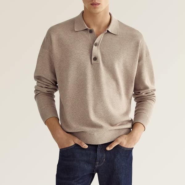 Langærmet poloshirt til mænd