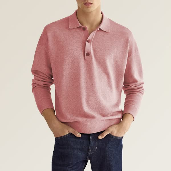 Langærmet poloshirt til mænd