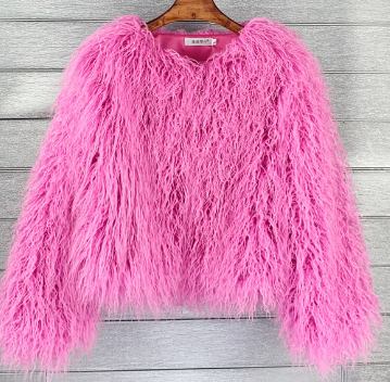 Fluffy kort jakke til kvinder