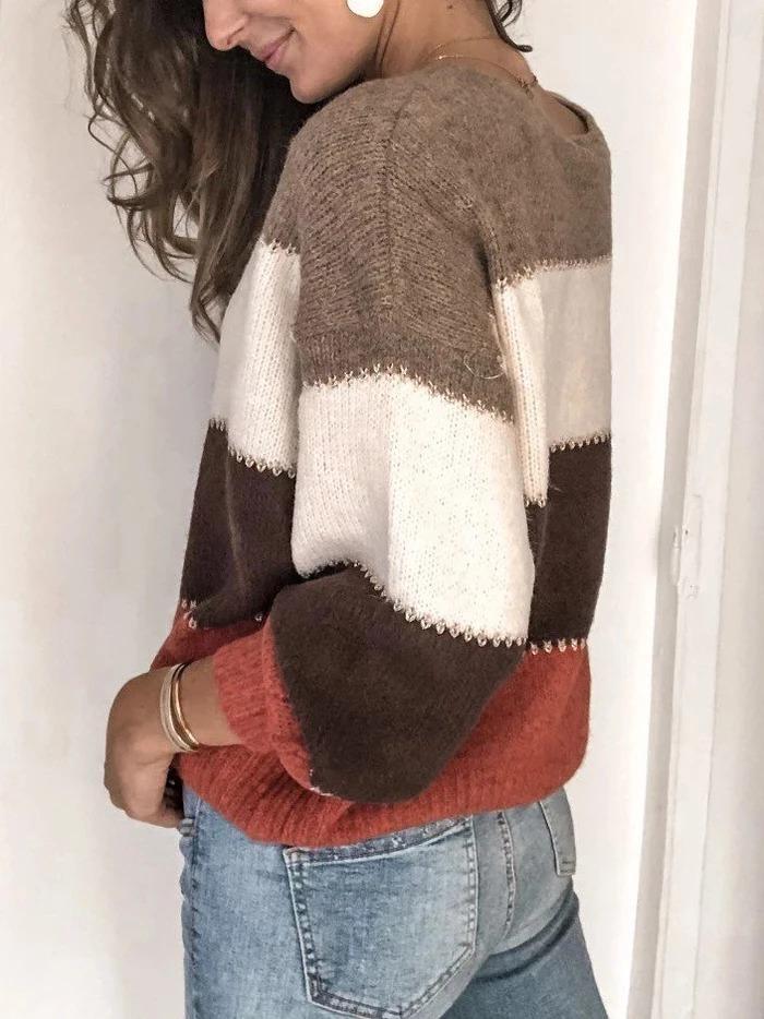 Behagelig stribet sweater til kvinder