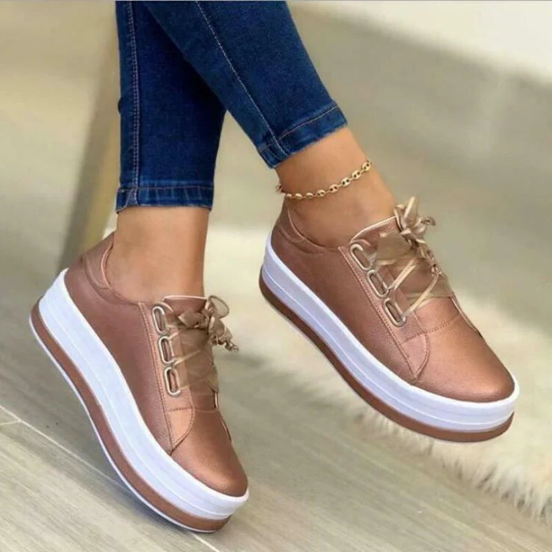 Metallic platform-sneakers til kvinder