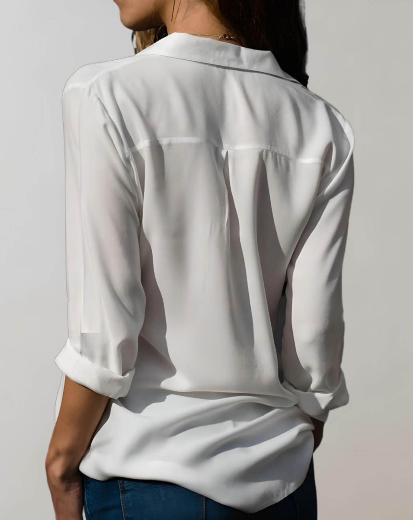Smukt figursyet langærmet poloshirt til kvinder