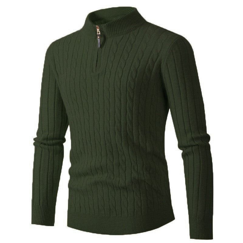 Strikket sweater med col til mænd Vintertøj