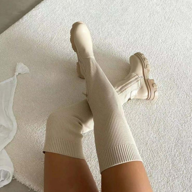 Elegante overknee-støvler med lynlåslukning til kvinder