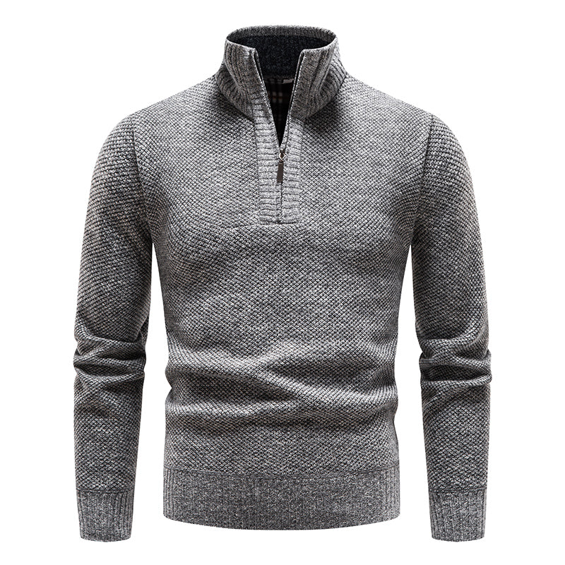 Strikket sweater med col til mænd Vintertøj