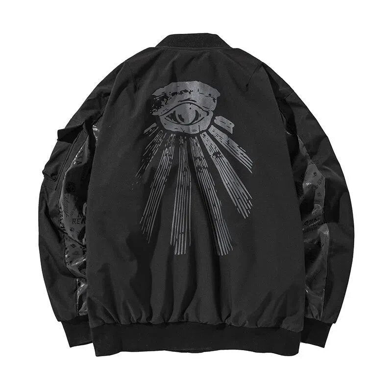 Broderet bomberjakke til mænd